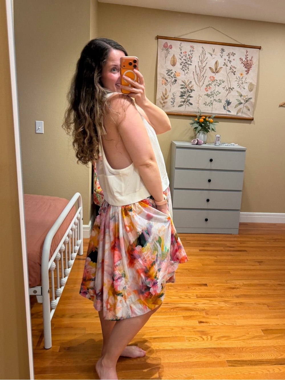 Anthropologie Daily Practice White Watercolor Mini Dress 3X - Picture 3 of 12